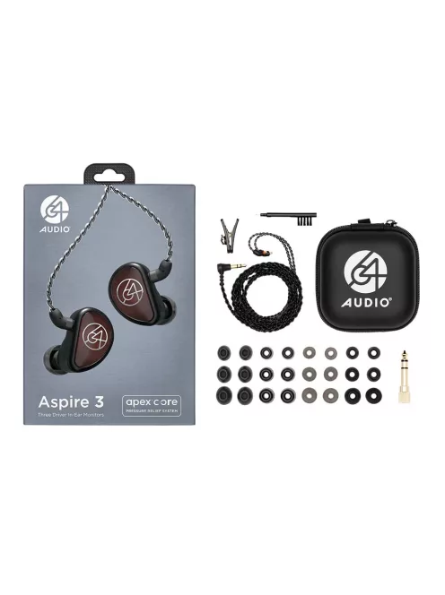 64 AUDIO ASPIRE 3 - Hibrid, három meghajtós univerzális audiofil fülmonitor