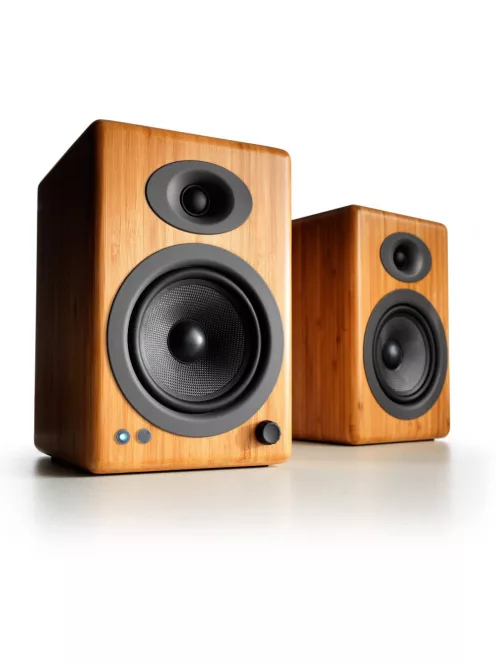AUDIOENGINE A5+ BT - Prémium vezetéknélküli aktív hangfal pár Bluetooth 5 és aptX HD technológiával - Bambusz