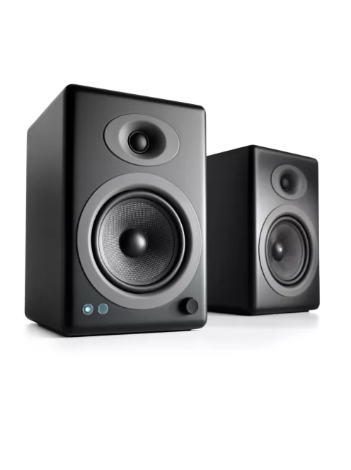 AUDIOENGINE A5+ BT - Prémium vezetéknélküli aktív hangfal pár Bluetooth 5 és aptX HD technológiával - Szatén fekete