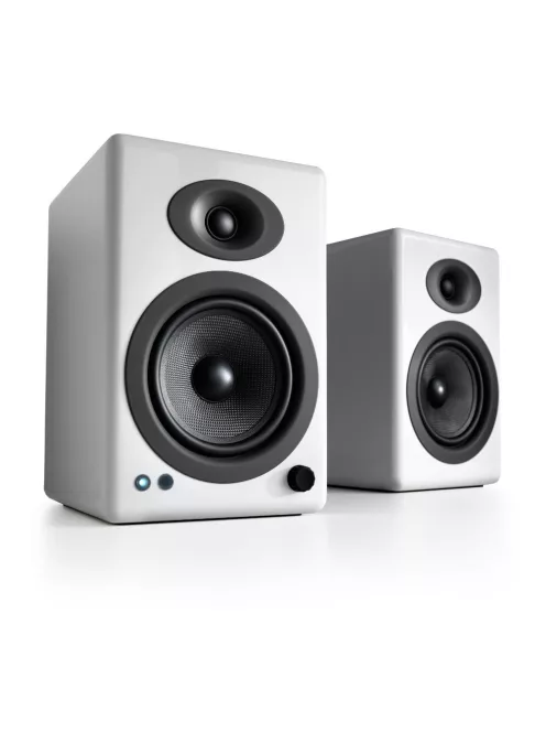AUDIOENGINE A5+ BT - Prémium vezetéknélküli aktív hangfal pár Bluetooth 5 és aptX HD technológiával - Lakk fehér
