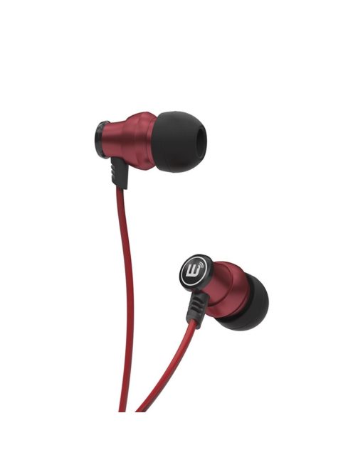BRAINWAVZ DELTA - Fémházas mikrofonos fülhallgató - Piros