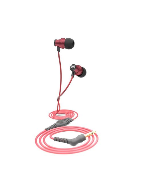 BRAINWAVZ DELTA - Fémházas mikrofonos fülhallgató - Piros