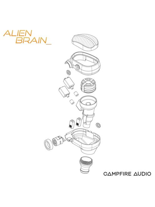 CAMPFIRE AUDIO ALIEN BRAIN - Egy dinamikus és négy BA meghajtós In-ear monitor fülhallgató ezüstözött réz Litz MMCX kábelekkel