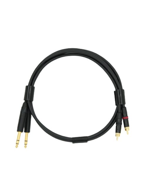 NEUTRINO TRS (M) - RCA (M) CABLE - HiFi Mogami jelkábel pár aranyozott Neutrik 6,35mm TRS dugó és RCA dugó Rean Neutrik csatlakozókkal - 0,5m