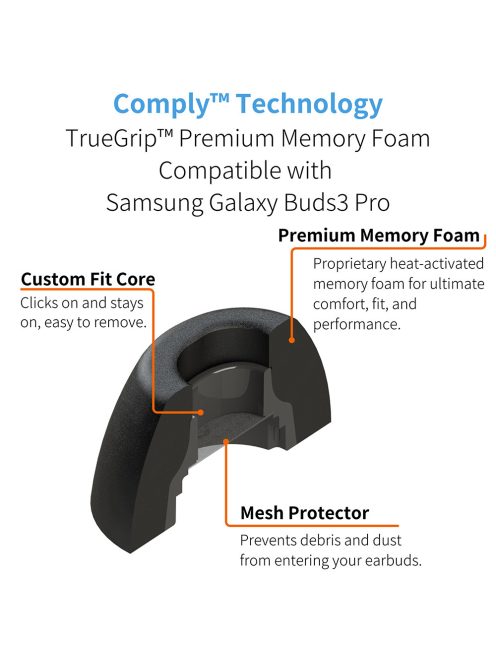 COMPLY TRUEGRIP PREMIUM FOR SAMSUNG GALAXY BUDS3 & BUDS4 PRO - Memóriahab fülilleszték Samsung Galaxy Buds3 Pro és Buds4 Pro fülhallgatóhoz - S