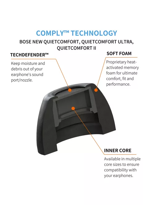 COMPLY TRUEGRIP FOR BOSE QUIETCOMFORT - Memóriahab fülilleszték Bose QuietComfort I-II és Ultra fülhallgatókhoz - L
