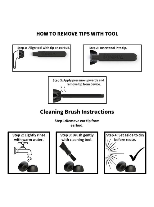 COMPLY TRUEGRIP PREMIUM FOR APPLE AIRPODS PRO GEN 1&2 - Memóriahab fülilleszték Apple AirPods Gen 1&2 fülhallgatókhoz - S