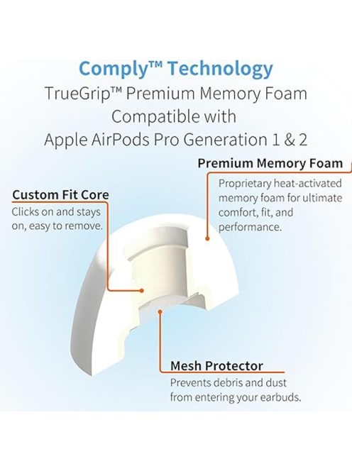 COMPLY TRUEGRIP PREMIUM FOR APPLE AIRPODS PRO GEN 1&2 - Memóriahab fülilleszték Apple AirPods Gen 1&2 fülhallgatókhoz - L