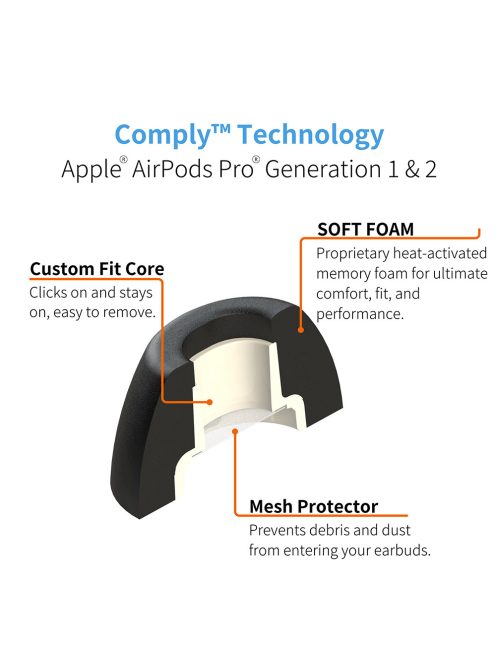 COMPLY TRUEGRIP PREMIUM FOR APPLE AIRPODS PRO GEN 1&2 - Memóriahab fülilleszték Apple AirPods Gen 1&2 fülhallgatókhoz - ASST