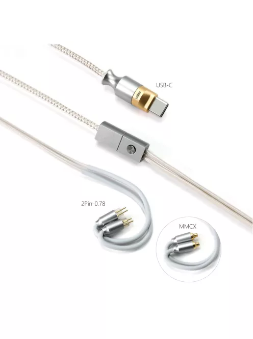 DD HIFI M110C - Type-C csatlakozójú mikrofonos OFC fülhallgató kábel beépített USB DAC és fejhallgató-erősítővel, 32bit 384kHz PCM - 2-PIN