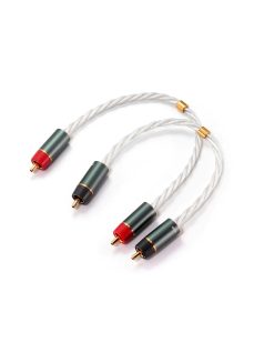   DD HIFI RC20A - Sztereó jelkábel pár RCA dugó és RCA dugó aranyozott csatlakozóval - 200mm