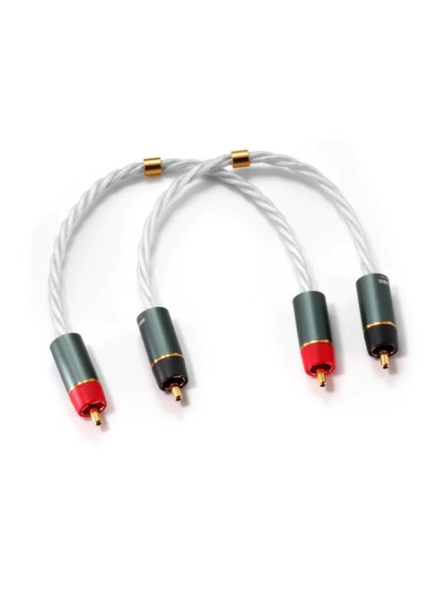 DD HIFI RC20A - Sztereó jelkábel pár RCA dugó és RCA dugó aranyozott csatlakozóval - 200mm