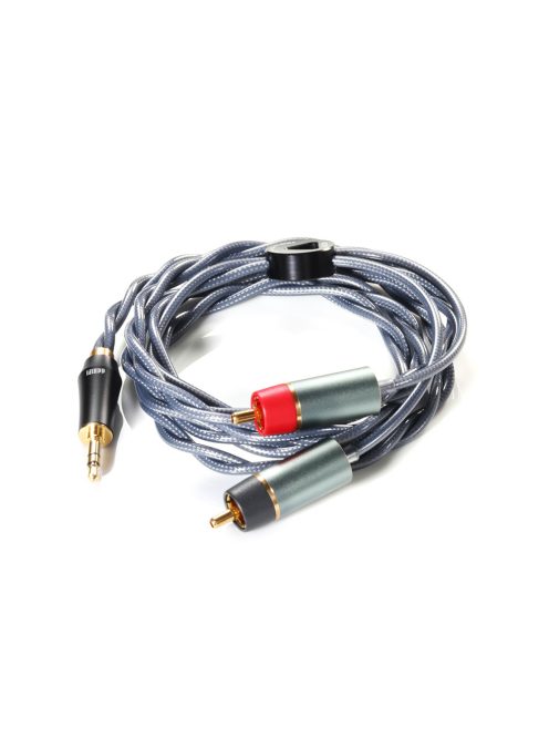 DD HIFI RC30A - Sztereó jelkábel 3,5mm dugó és 2x RCA dugó aranyozott csatlakozókkal - 120cm