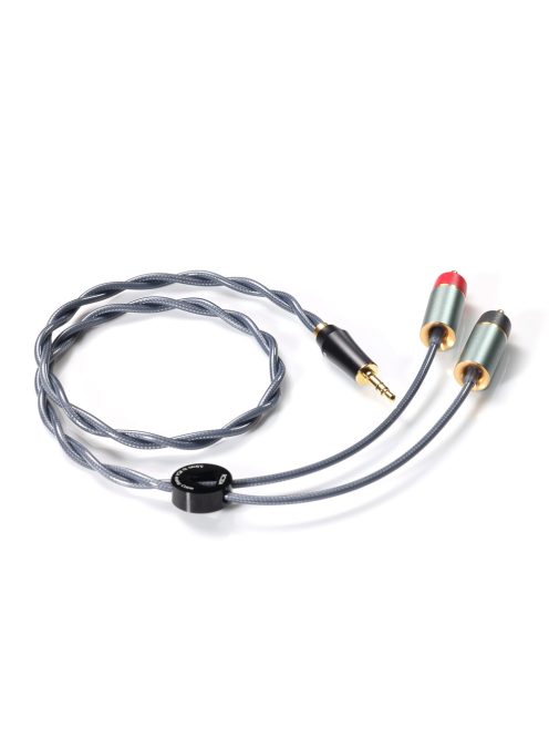 DD HIFI RC30A - Sztereó jelkábel 3,5mm dugó és 2x RCA dugó aranyozott csatlakozókkal - 60cm