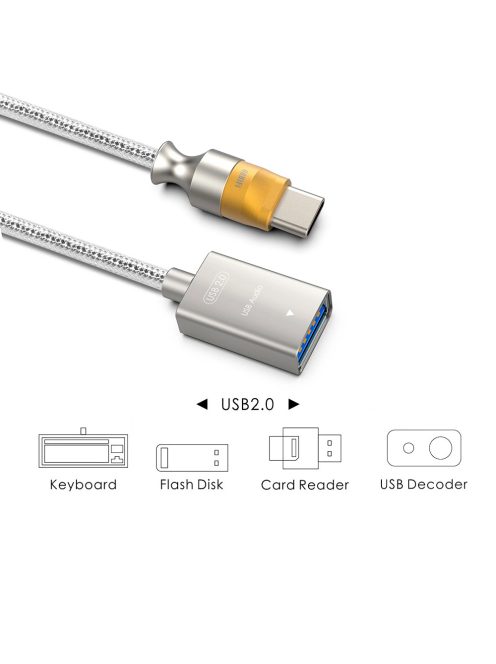DD HIFI TC07F - OTG adatkábel USB Type-C dugó és USB-A aljzat csatlakozóval
