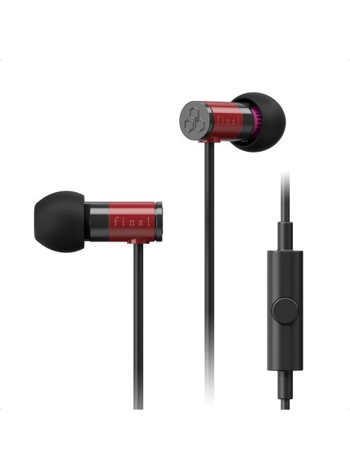 FINAL AUDIO E1000C - Egy dinamikus meghajtós In-ear fülhallgató mikrofonnal - Piros