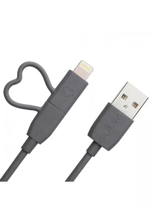 GGMM univerzális USB kábel Lightning/MicroUSB fejjel - MFi