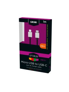   GRIXX OPTIMUM USB C - MICRO USB - Nagysebességű adat és töltőkábel Nylon 1 m