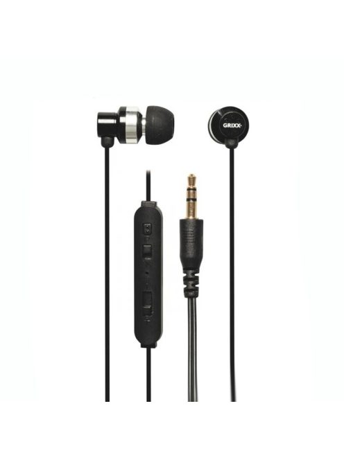 GRIXX OPTIMUM - Vezetékes fülhallgató mikrofonnal - Fekete