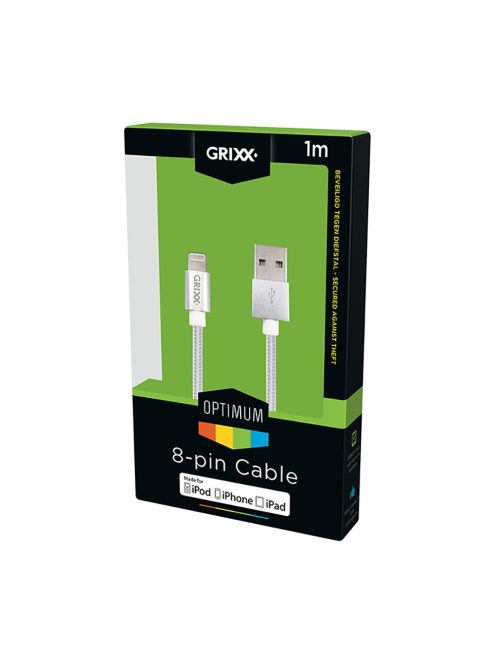 GRIXX OPTIMUM - USB A - Lightning Apple MFI License Nylon kábel 1 m