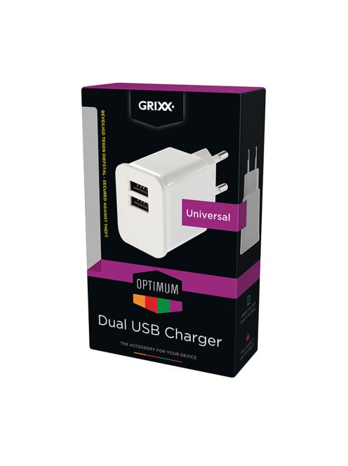 GRIXX OPTIMUM DESKTOP CHARGER - 220V-os hálózati töltő 2 USB aljzattal