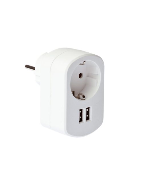 GRIXX OPTIMUM DESKTOP CHARGER - 220V-os hálózati töltő 2 USB aljzattal és 220V-os aljzattal