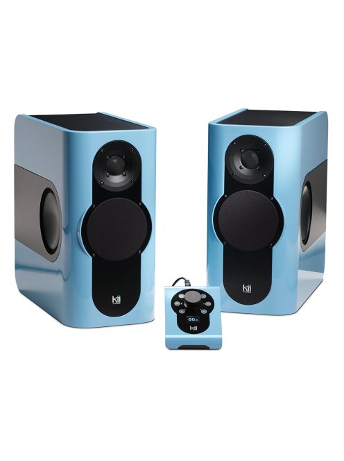 KII AUDIO THREE SYSTEM - High-End aktív sztereó és házimozi audio rendszer Kii CONTROL vezérlővel - Azzurro High Gloss
