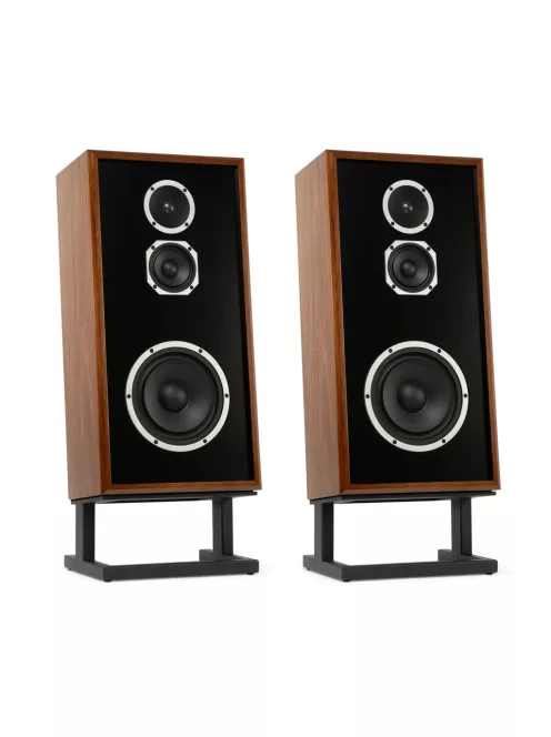 KLH MODEL FOUR - 3-utas akusztikus felfüggesztésű zárt Hi-Fi hangsugárzó pár döntött lábazattal - Angol Dió