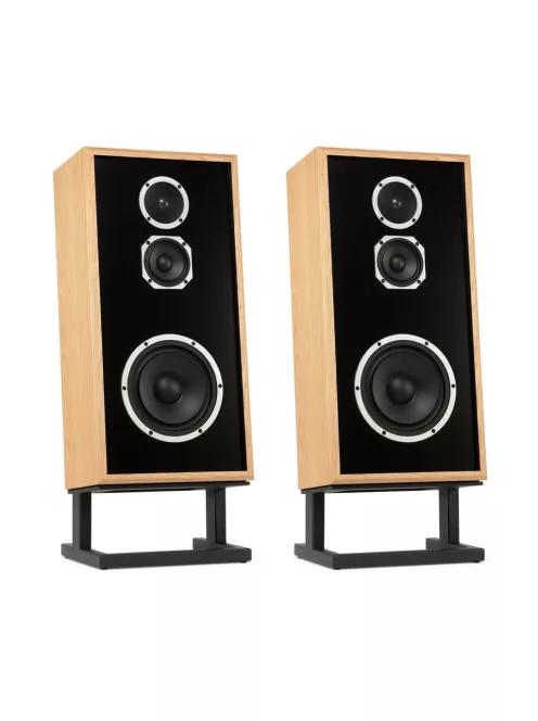 KLH MODEL FOUR - 3-utas akusztikus felfüggesztésű zárt Hi-Fi hangsugárzó pár döntött lábazattal - Fehér Tölgy