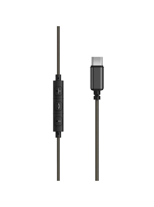 MEE AUDIO M6-USB - Memória kábeles sport fülhallgató Type-C csatlakozóval - Fekete