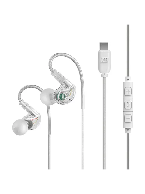 MEE AUDIO M6-USB - Memória kábeles sport fülhallgató Type-C csatlakozóval - Színtelen