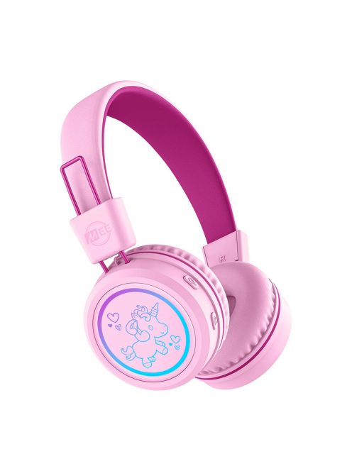 MEE AUDIO KIDJAMZ KJ55BT - Hallást védő mikrofonos Bluetooth fejhallgató gyermekeknek limitált hangnyomással - Pink