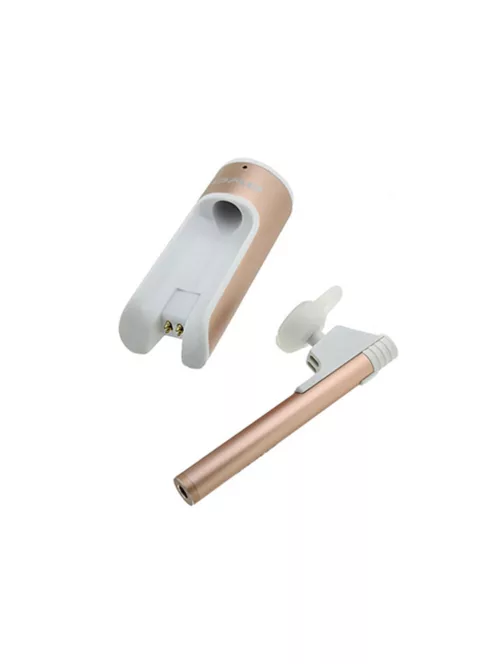 AWEI A835BL - Bluetooth vezeték nélküli premium mono headset autós töltő-dokkolóval - Rózsaarany