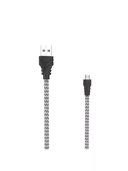 AWEI CL-800 - Micro USB kábel szövet borítással - Fehér