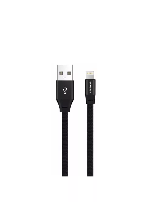 AWEI CL982 - USB-Micro USB kábel erős szövött borítással, vékony műa. fejjel. 1m - Szürke