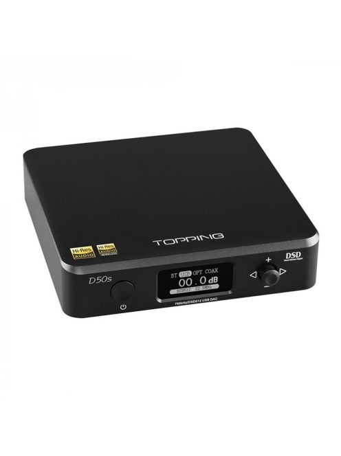 TOPPING D50S - Prémium minőségű asztali DAC 32bit 768KHz DSD512 - Fekete