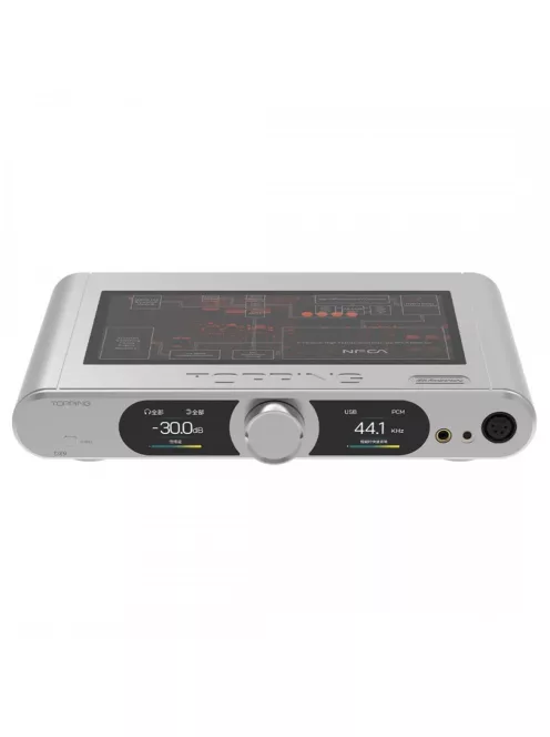 TOPPING DX9 - Asztali DAC és NFCA fejhallgató erősítő Bluetooth 5.1 AptX HD LDAC 32bit 768kHz DSD512 - Ezüst