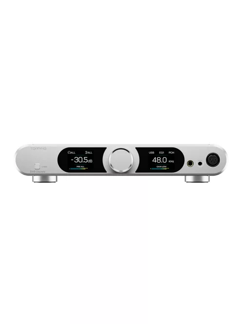 TOPPING DX9 DISCRETE - Asztali DAC és NFCA fejhallgató erősítő Bluetooth 5.1 AptX HD LDAC 32bit 768kHz DSD512 - Ezüst