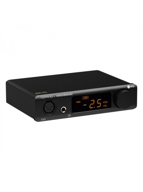 TOPPING EX5 - Prémium minőségű MQA DAC és NFCA fejhallgató erősítő 32bit 768kHz DSD512 - Fekete