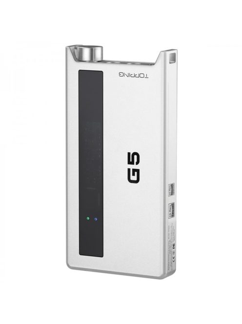 TOPPING G5 - Hordozható DAC és NFCA fejhallgató erősítő 32bit 768kHz DSD512 aptX HD LDAC - Ezüst