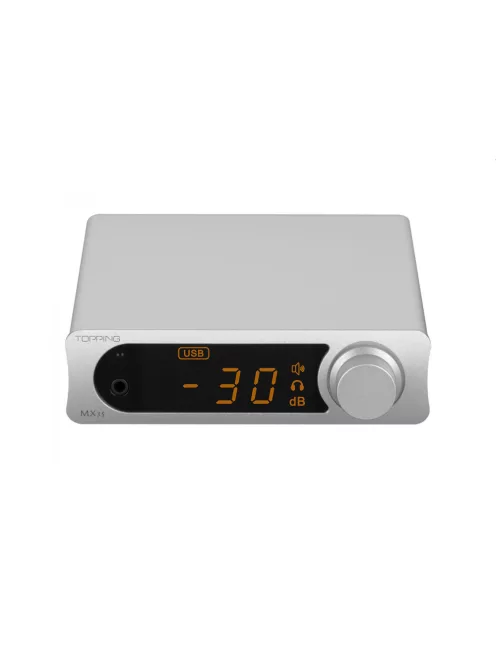 TOPPING MX3S - Asztali DAC és sztereó erősítő Bluetooth 5 AptX HD 24bit 192kHz - Ezüst