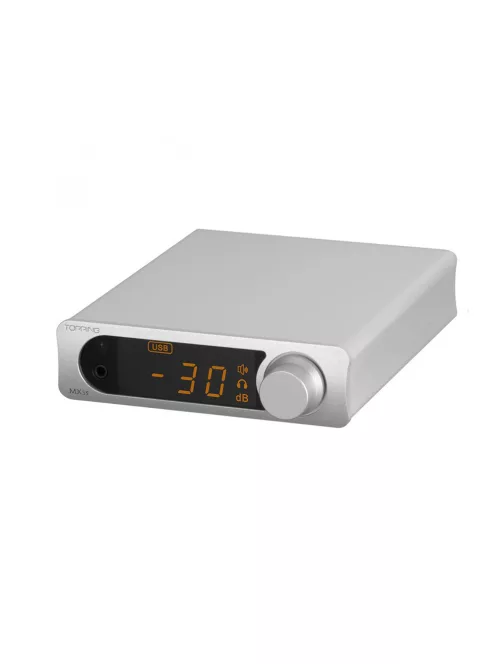 TOPPING MX3S - Asztali DAC és sztereó erősítő Bluetooth 5 AptX HD 24bit 192kHz - Ezüst
