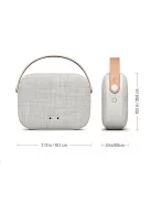VIFA HELSINKI - Hordozható premium bluetooth sztereó hangszóró valódi bőr hordszíjjal, "KVADRAT" te