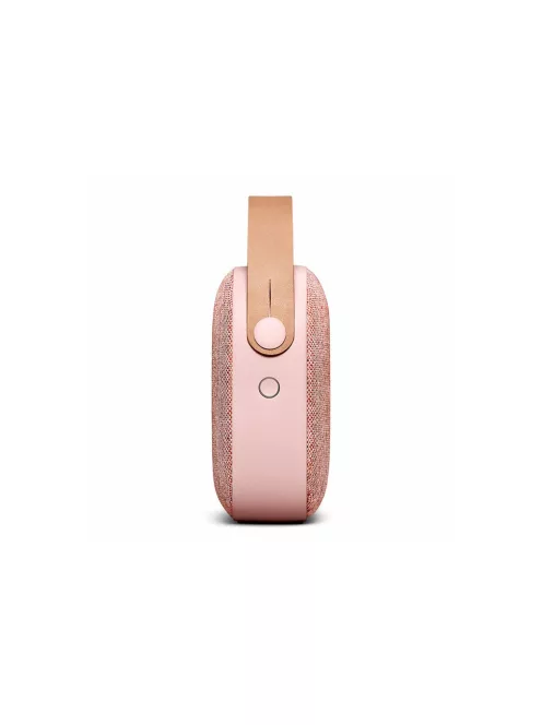 VIFA HELSINKI - Hordozható premium bluetooth sztereó hangszóró valódi bőr hordszíjjal, "KVADRAT" textilborítással - Pasztell Rózsa - DEMO
