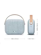 VIFA HELSINKI - Hordozható premium bluetooth sztereó hangszóró valódi bőr hordszíjjal, "KVADRAT" te