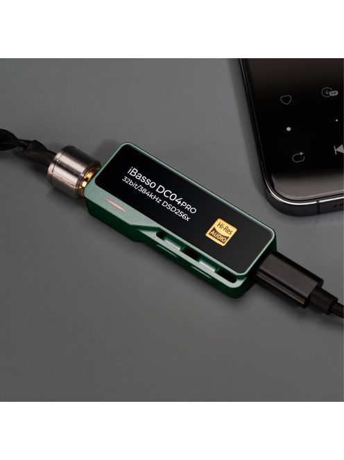 IBASSO DC04PRO - Adapter DAC USB Type-C aljzat és 3,5mm Jack aljzat és 4,4mm Pentaconn aljzat csatlakozókkal 32bit 384kHz DSD256 - Zöld