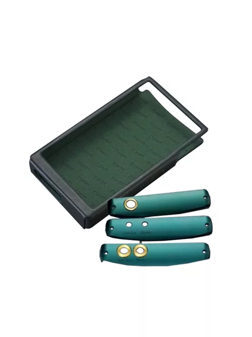 IBASSO DX240 LEATHER CASE AND FACEPLATES - Bőr tok és erősítő modul fedlap csomag iBasso DX240 lejátszóhoz - Zöld