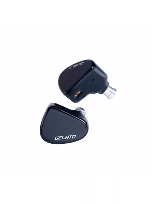 IBASSO JR GELATO - Egy dinamikus meghajtós In-ear monitor fülhallgató ezüstözött réz 2-Pin kábellel - Fekete