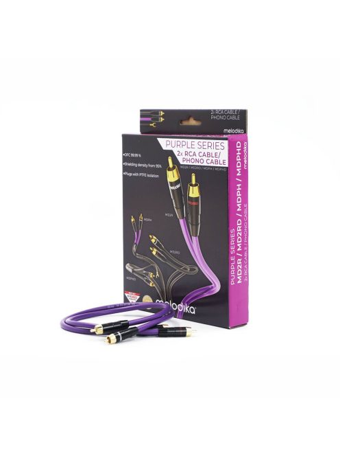 MELODIKA PURPLE SERIES MD2R - RCA M és RCA M jelkábel pár - Lila - 3m