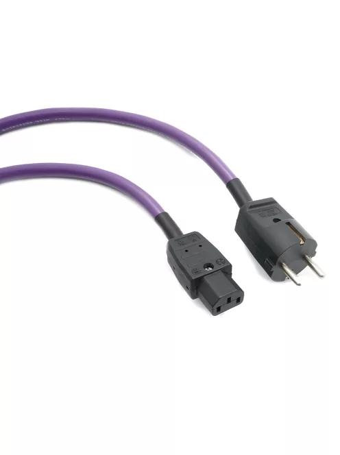MELODIKA PURPLE SERIES MDP - 4N OFC árnyékolt tápkábel Schuko dugó és IEC C13 aljzat csatlakozóval - 0,5m